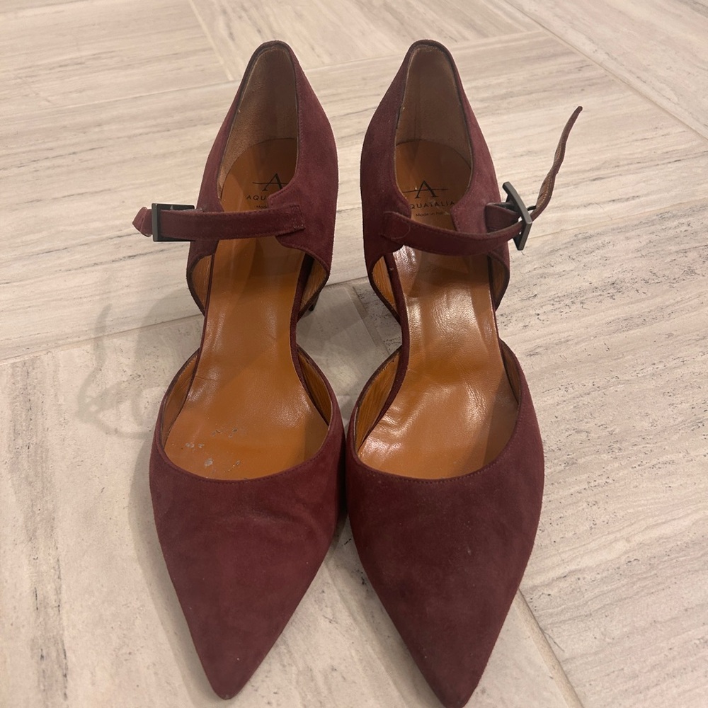 Aquatalia Burgundy Suede Women's Shoes